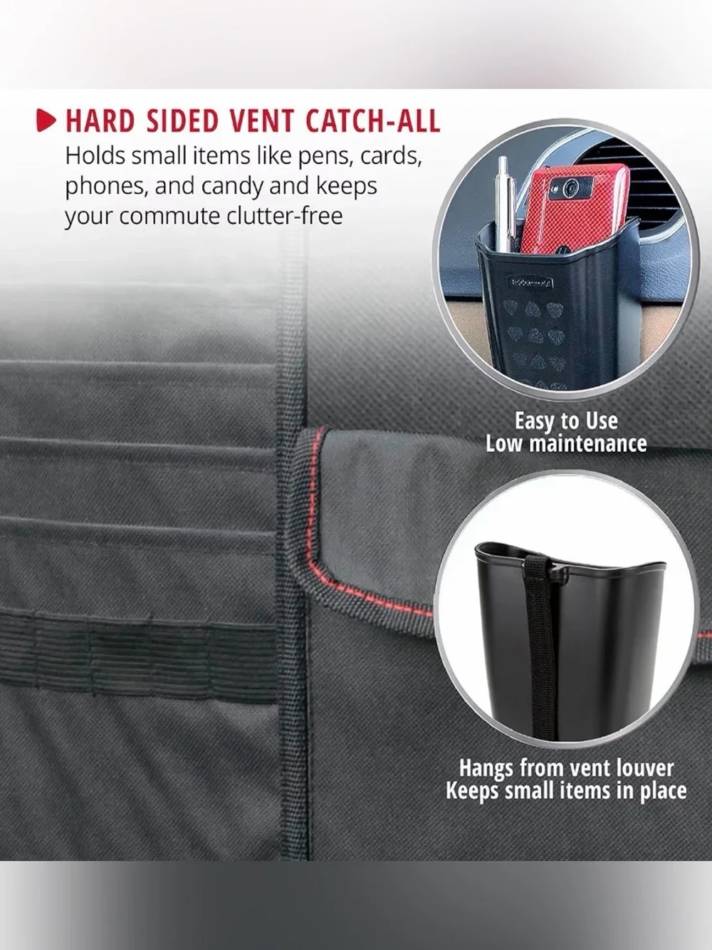 Rubbermaid Black Car Vent Phone & Accessory Pouch